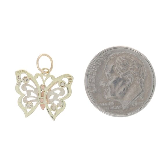 Yellow Gold Butterfly Pendant - 14k Nature Springtime - Picture 3 of 4